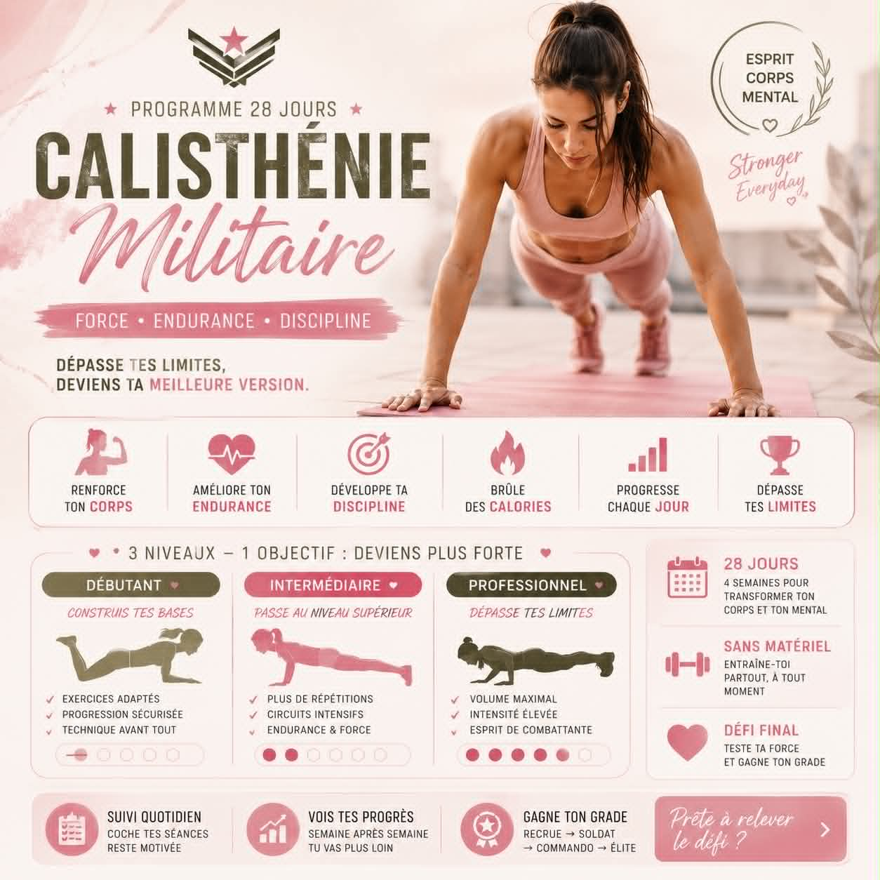 Programme Calisthénie Militaire 28 jours